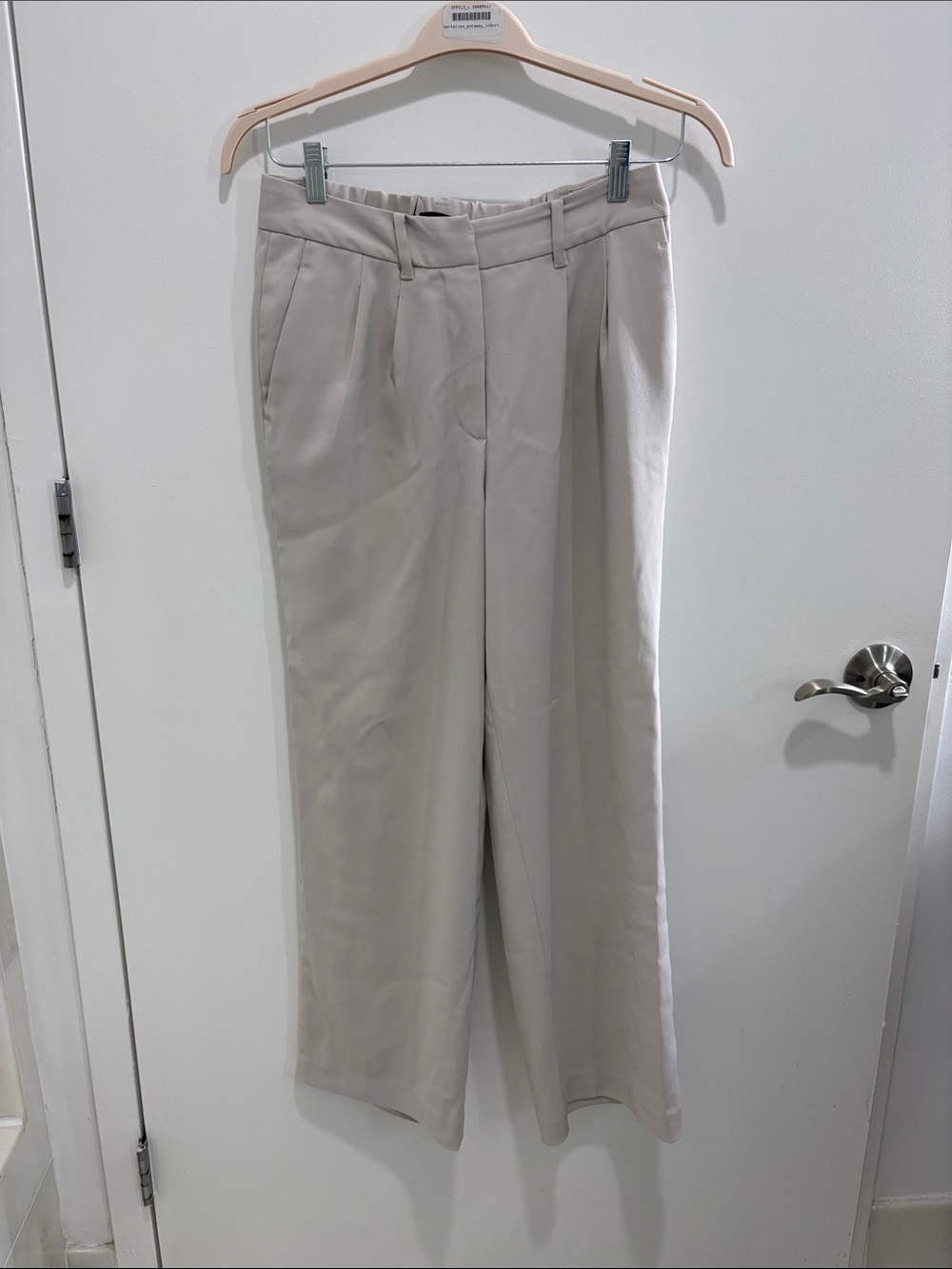 Quince Light Beige Wide-Leg Dress Pants